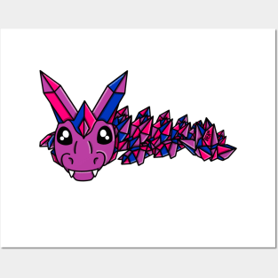 Bisexual Pride Fidget Crystal Dragon Posters and Art